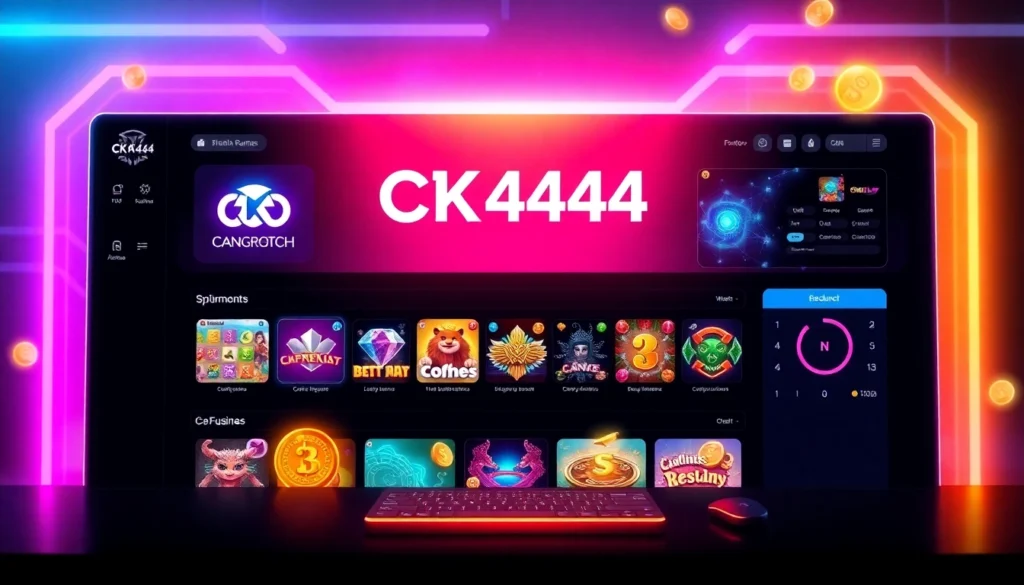 Guide users to the ck4444 login page with a clear depiction of a user entering credentials on a secure gaming platform, highlighting ease of access and trustworthiness, perfect for screen readers.