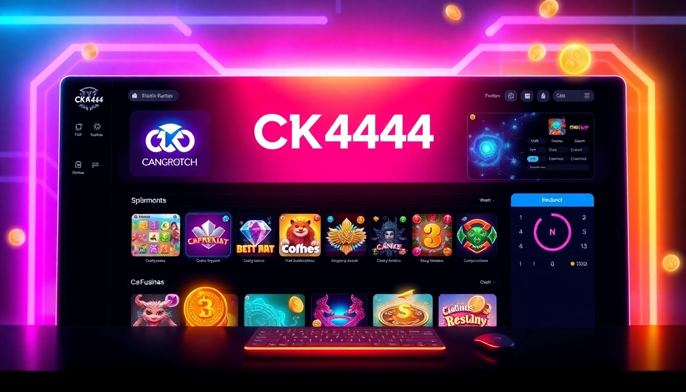 Guide users to the ck4444 login page with a clear depiction of a user entering credentials on a secure gaming platform, highlighting ease of access and trustworthiness, perfect for screen readers.