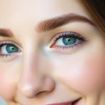 Favorable view of a woman's eyes showcasing rejuvenated eyelids after Oberlidstraffung Zürich procedure, highlighting natural and refreshed appearance for optimal aesthetic results.