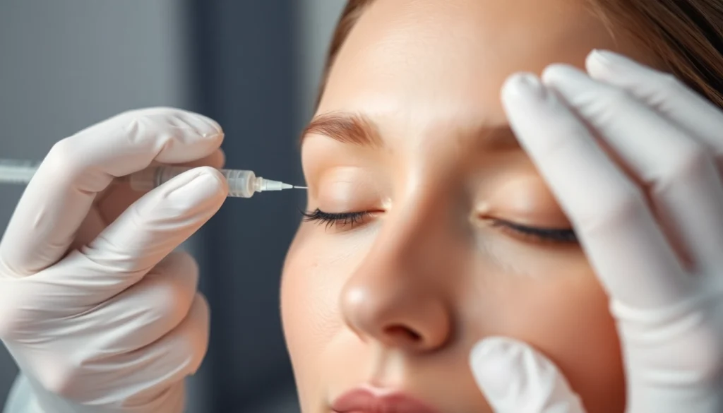 Botox Behandlung: Fachgerechte Injektion für glatte, jugendliche Haut im Gesicht.