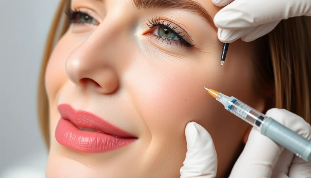 Botox Zürich treatment session with a professional administering a precise injection for a natural look, highlighting facial rejuvenation.
