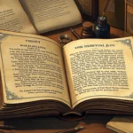 Vintage books and manuscripts related to the history of smut and adult literature.