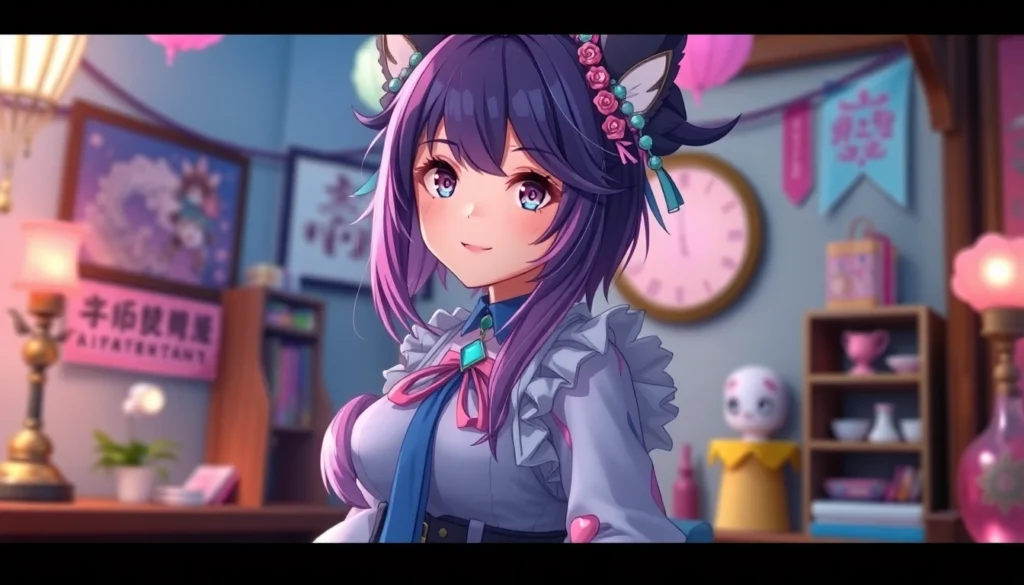Close-up of an AI generated hentai scene showcasing a detailed anime character with vibrant coloring and realistic textures for accessibility.