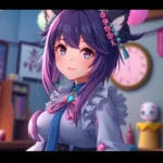 Close-up of an AI generated hentai scene showcasing a detailed anime character with vibrant coloring and realistic textures for accessibility.