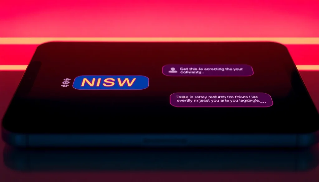Illustration of a person engaging in a discreet nsfw ai chat on a sleek device, highlighting privacy and modern digital interaction.