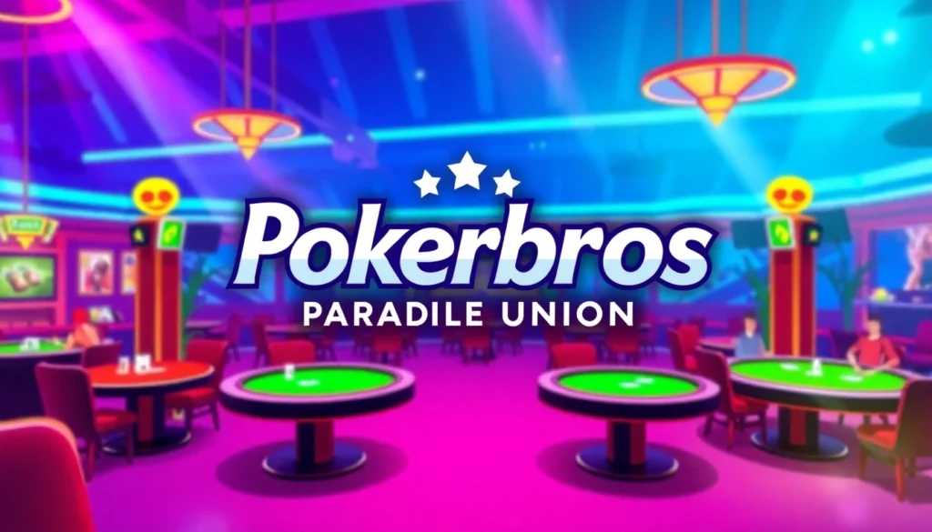 Pokerbros Paradise Union community gathering at online poker tables, showcasing engagement and fun.