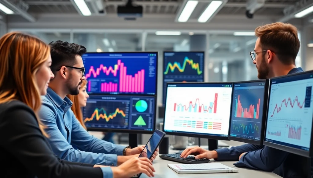 Business professionals reviewing digital marketing strategies to enhance IIIIIII IIII and