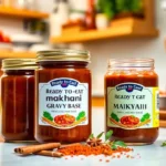 High-quality Ready to Eat Makhani Gravy Base showcased with spices and cooking ingredients for